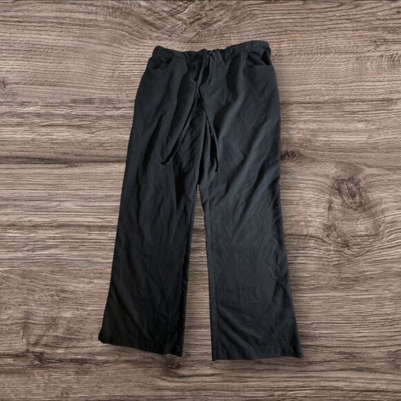 Grey’s Anatomy by Barco Black Scrub Pants Medium Petite with Wide Leg - Picture 2 of 6